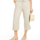 Charter Club Women's Linen Capri Tie Waist Pants Brown Size XX-Large