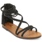 XOXO Women's Cancun Faux Suede Braided Gladiator Sandals Tan Size 9.5M