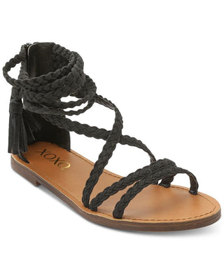 XOXO Women's Cancun Faux Suede Braided Gladiator Sandals Tan Size 9.5M