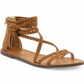 XOXO Women's Cancun Faux Suede Braided Gladiator Sandals Tan Size 9.5M