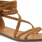 XOXO Women's Cancun Faux Suede Braided Gladiator Sandals Tan Size 9.5M
