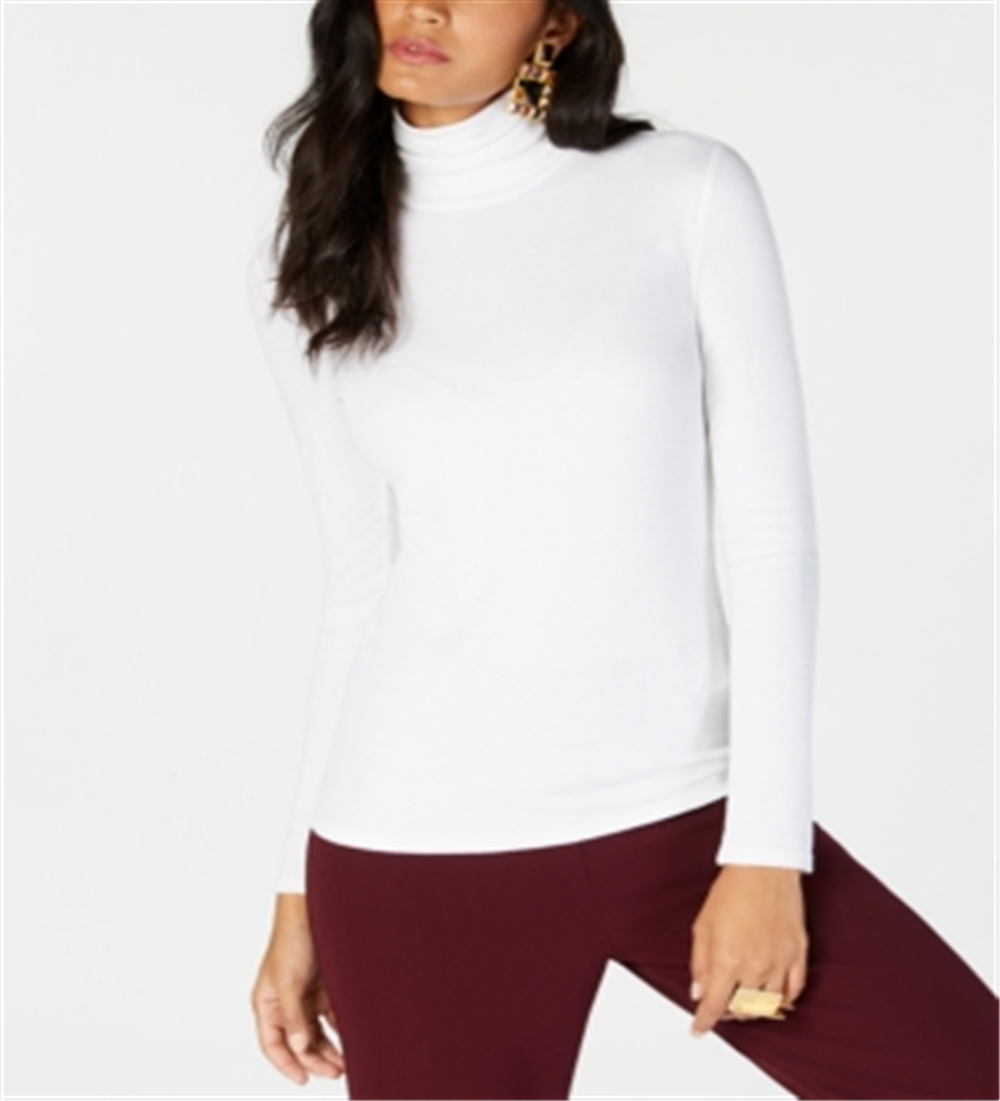 INC International Concepts Women's Ribbed Knit Turtleneck Shirt Brown Size XX-Large