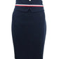 Tommy Hilfiger Women's Notched Waist Striped Trim Skirt Blue Size 6
