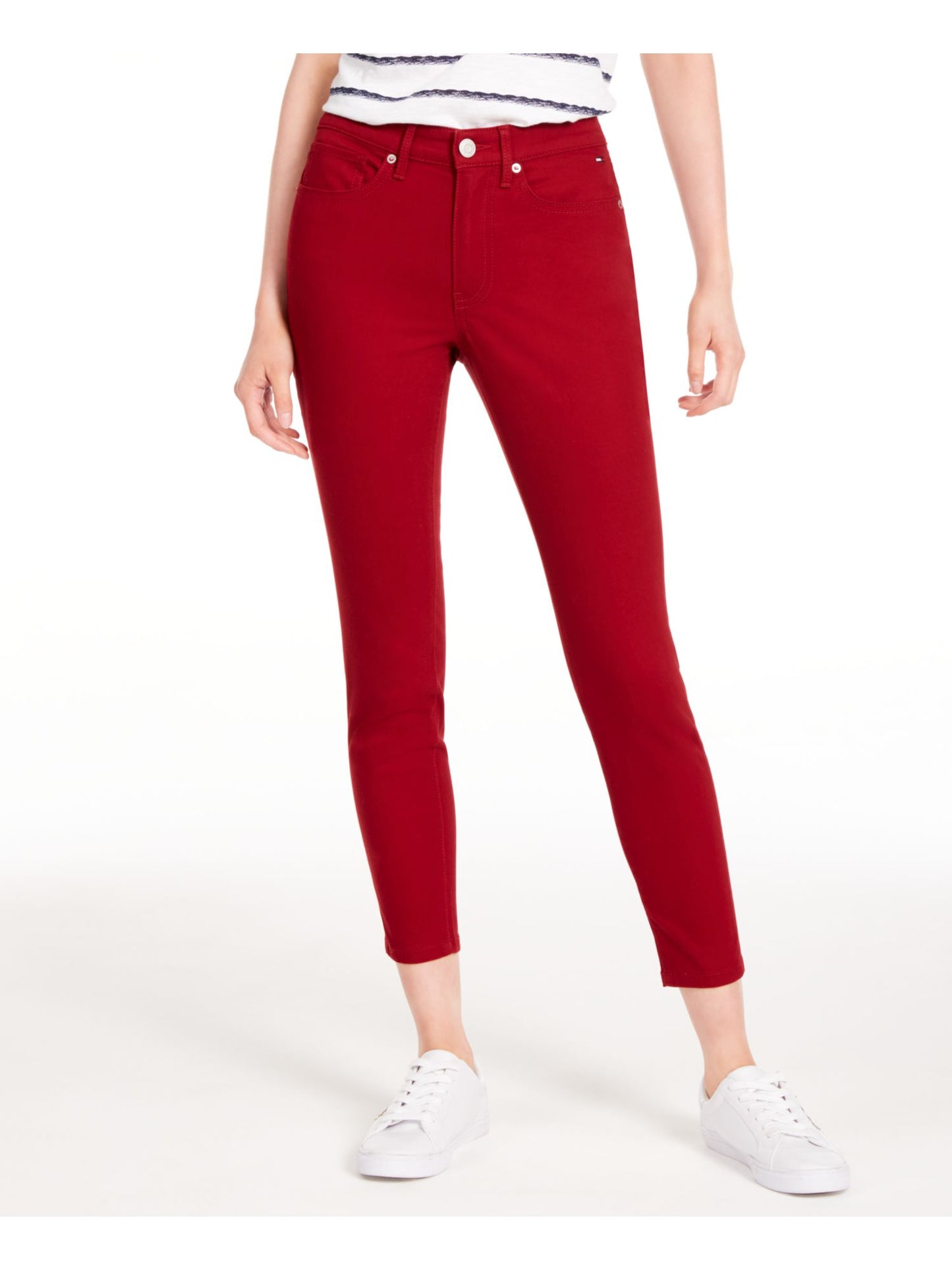 Tommy Hilfiger Women's Zippered Jeans Red Size 10