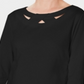 Karen Scott Women's Three Quarter Sleeve Cutout Top Black Size Medium