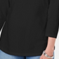 Karen Scott Women's Three Quarter Sleeve Cutout Top Black Size Medium