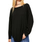 Free People Women's Low Back Long Sleeve Jewel Neck Top Black Size Small
