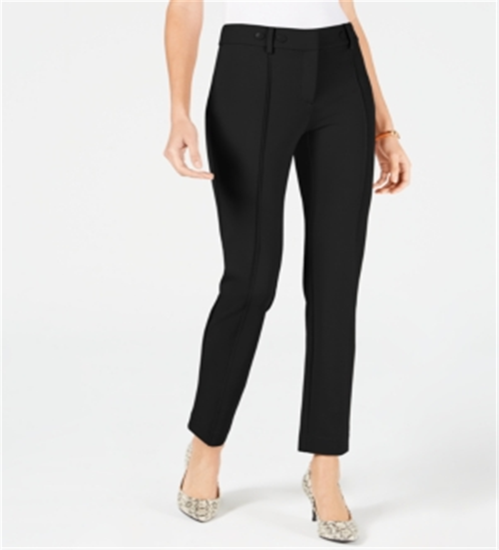 Alfani Women's Ponte Casual Trouser Pants Black Size 10