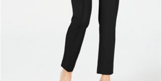 Alfani Women's Ponte Casual Trouser Pants Black Size 10