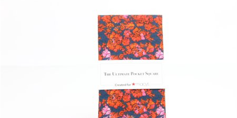 Men's Pocket Square Glen Floral Not Applicable Orange Size Regular