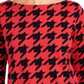Charter Club Women's Houndstooth 3/4 Sleeve Top Red Size X-Small