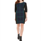 Connected Women's olorblocked Plaid Sheath Dress -Green Size 12P