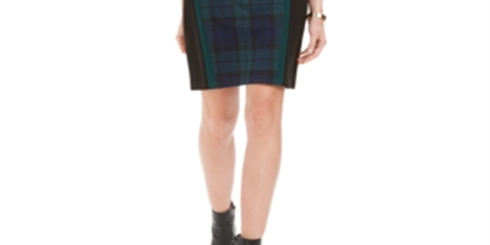 Connected Women's olorblocked Plaid Sheath Dress -Green Size 12P