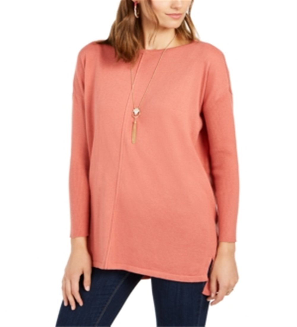 Style & Co Women's Seam Front Tunic Sweater Orange Size Large
