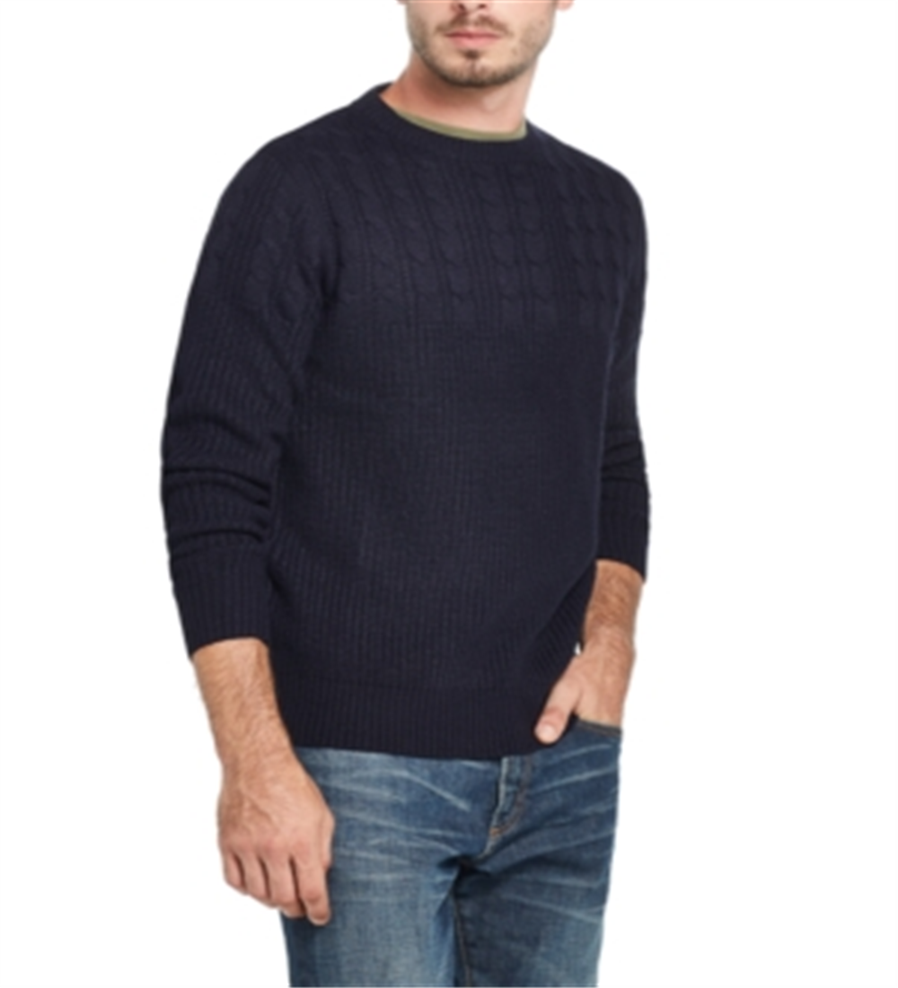 Weatherproof Vintage Men's Patterned Long Sleeve Crew Neck Sweater Blue Size Large