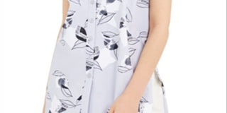 Alfani Women's Leaf Print Tunic Gray Size Petite S