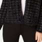 Alfani Women's Eyelash Cardigan Jacket Black Size Medium