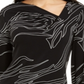 Alfani Women's Printed Asymmetrical Neck Top Black Size Small