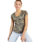 Style & Co Women's Camo Print Burnout Top Green Size Petite Medium