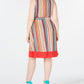 Love Squared Women's Striped Sleeveless V Neck Knee Length Faux Wrap Dress Red Size 2X