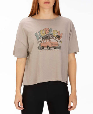 Hurley Junior's Cotton Van Vibes Graphic T-Shirt Brown Size Large