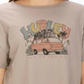 Hurley Junior's Cotton Van Vibes Graphic T-Shirt Brown Size Large