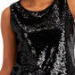 Charter Club Women's Sequined Tank Top Black Size Small