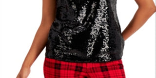 Charter Club Women's Sequined Tank Top Black Size Small