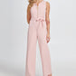 DKNY Women's Logo Zip Jumpsuit Pink- Size 12