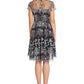 Adrianna Papell Women's Embroidered Illusion Neck Dress Black Size 10