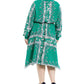 Charter Club Women's Plus Mixed Print Handkerchief Hem Dress Green Size 2X