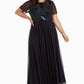 Betsy & Adam Women's Plus Evening Dress Navy Size 16W