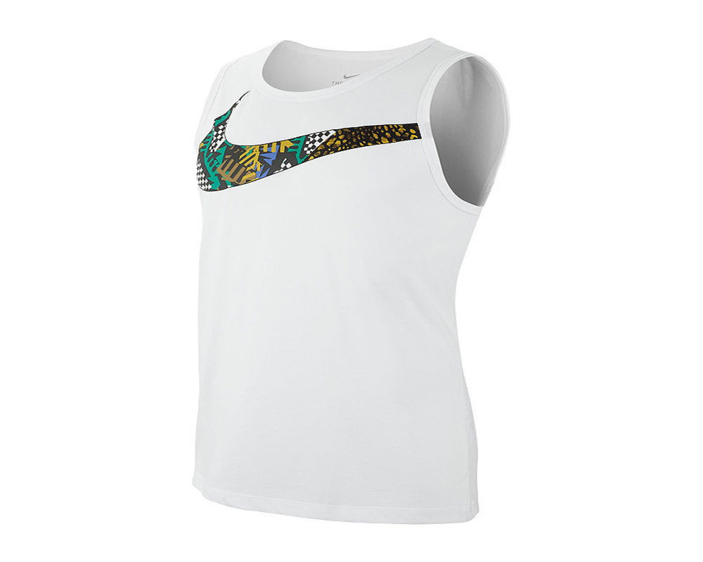 Nike Men's Dri Fit Swoosh Standard Fit Training Tank Top White Size Small