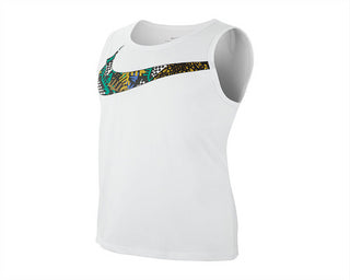 Nike Men's Dri Fit Swoosh Standard Fit Training Tank Top White Size Small