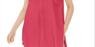 Alfani Women's Button Down Sleeveless Button Down Top Red Size Medium