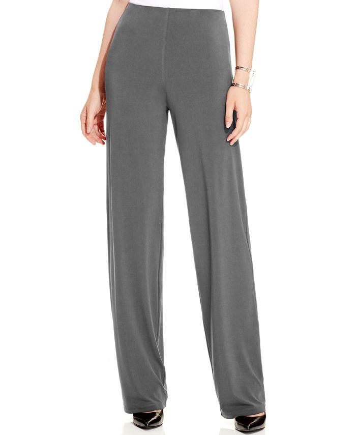 Alfani Women's Knit Wide Leg Pant Gray Size Petite S