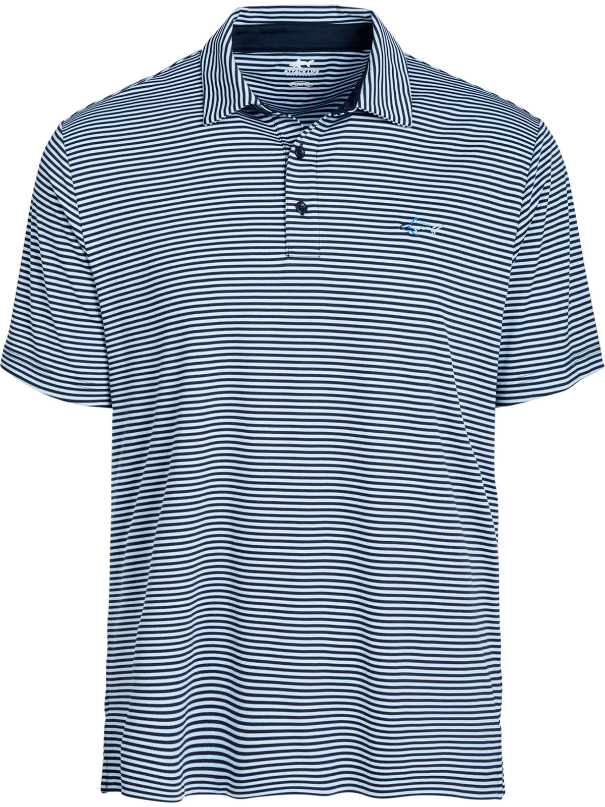 Attack Life By Greg Norman Men's Feeder Striped Polo Casual Shirt Blue Size XX-Large