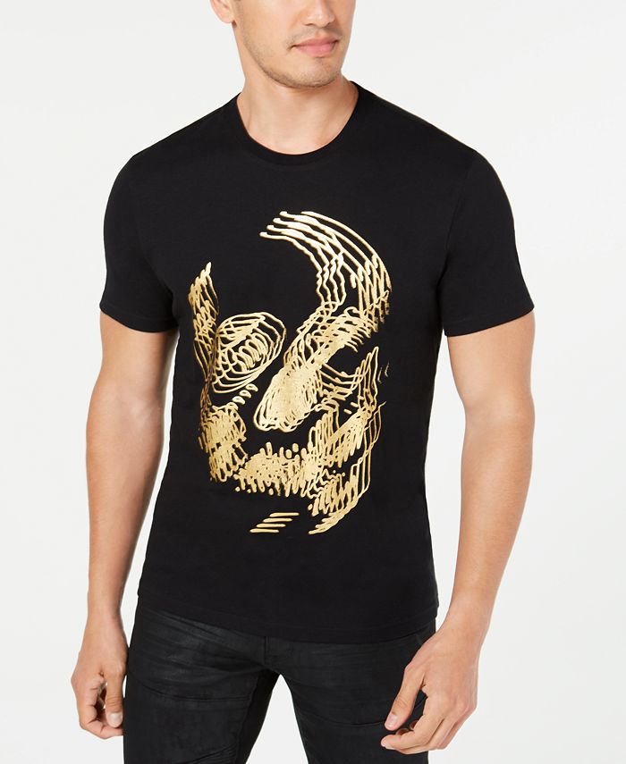 INC International Concepts Men's Foil Skull T-Shirt Black Size Small