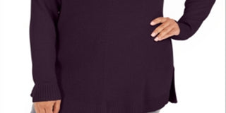 Charter Club Women's Plus V Neck Sweater Purple Size 1X