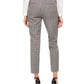 Calvin Klein Women's Tartan Plaid Straight Leg Pants Gray Size 12