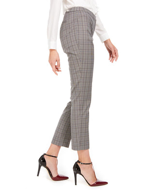 Calvin Klein Women's Tartan Plaid Straight Leg Pants Gray Size 12