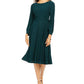Jessica Howard Women's Ruched Stretch MIDI Dress Green Size 8 Petite