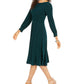 Jessica Howard Women's Ruched Stretch MIDI Dress Green Size 8 Petite