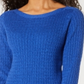 Karen Scott Women's Boat Neck Cotton Sweater Blue Size X-Small