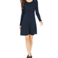 Style & Co Women's Ribbed Sweater Dress Blue Size PP