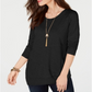 Style & Co Women's Seam T-Shirt Black Size Medium
