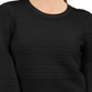 INC International Concepts Women's Ribbed Knit Crewneck Sweater Black Size Large