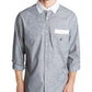 Nautica Men's Oxford Map Print Casual Shirt Gray Size Large