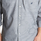 Nautica Men's Oxford Map Print Casual Shirt Gray Size Large