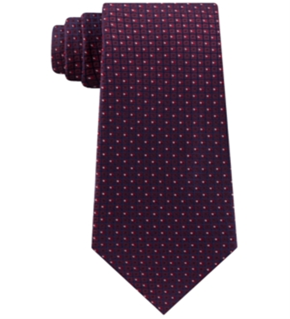 Kenneth Cole Reaction Men's Microchip Geometric Neck Tie Red Size Regular